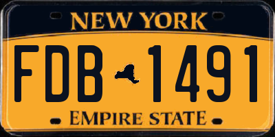 NY license plate FDB1491