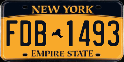 NY license plate FDB1493