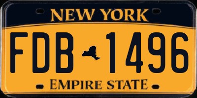 NY license plate FDB1496