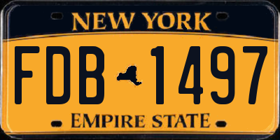 NY license plate FDB1497