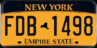 NY license plate FDB1498