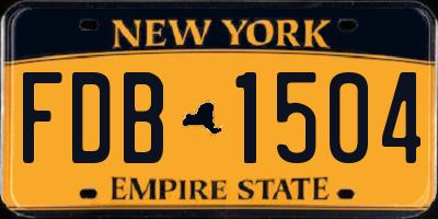 NY license plate FDB1504