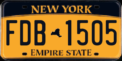 NY license plate FDB1505