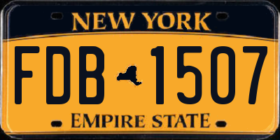 NY license plate FDB1507