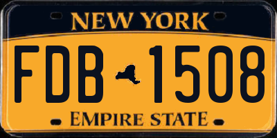 NY license plate FDB1508