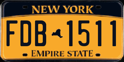 NY license plate FDB1511