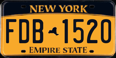 NY license plate FDB1520