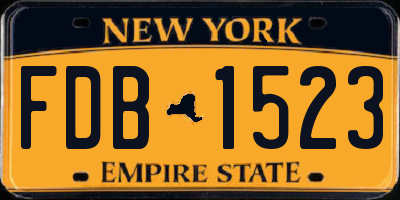NY license plate FDB1523