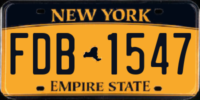 NY license plate FDB1547