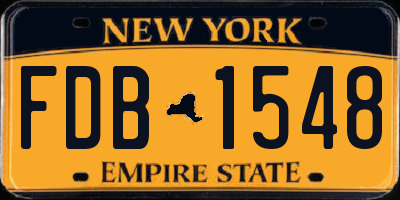 NY license plate FDB1548