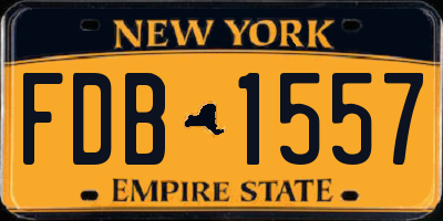 NY license plate FDB1557