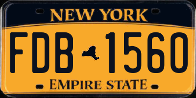 NY license plate FDB1560
