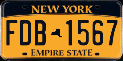 NY license plate FDB1567