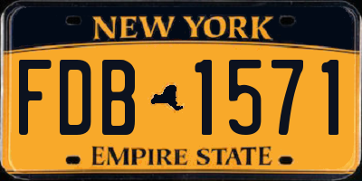 NY license plate FDB1571