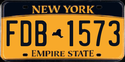 NY license plate FDB1573