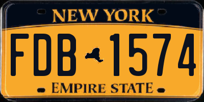 NY license plate FDB1574