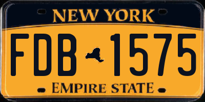 NY license plate FDB1575