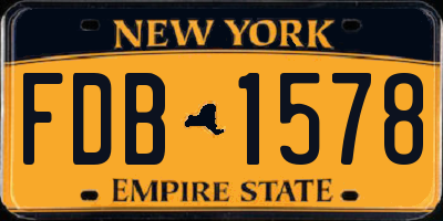 NY license plate FDB1578
