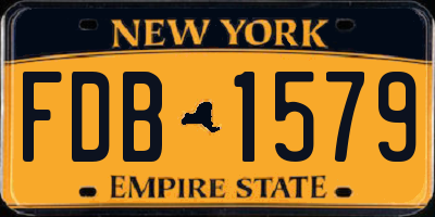 NY license plate FDB1579