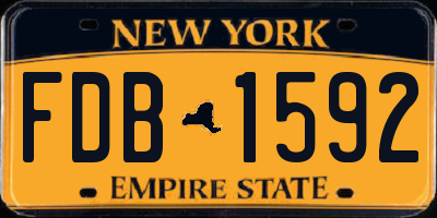 NY license plate FDB1592