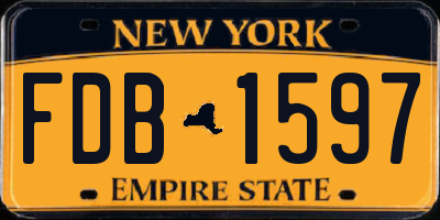 NY license plate FDB1597