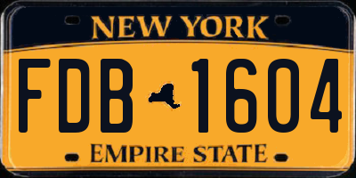 NY license plate FDB1604