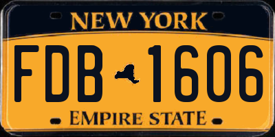 NY license plate FDB1606