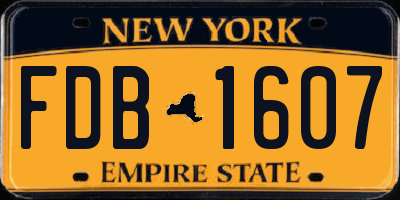 NY license plate FDB1607