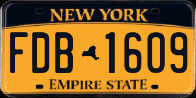 NY license plate FDB1609