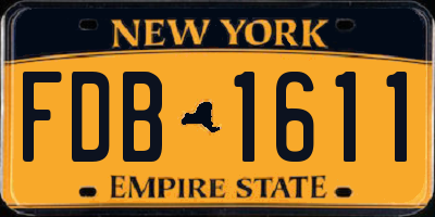 NY license plate FDB1611