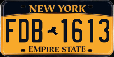 NY license plate FDB1613