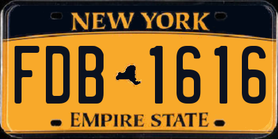 NY license plate FDB1616