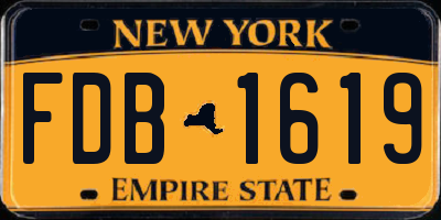 NY license plate FDB1619