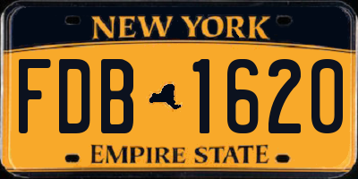 NY license plate FDB1620