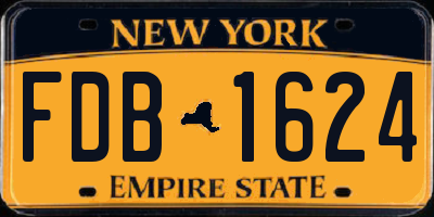 NY license plate FDB1624