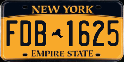 NY license plate FDB1625