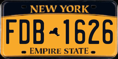 NY license plate FDB1626
