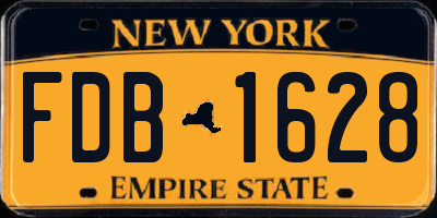 NY license plate FDB1628