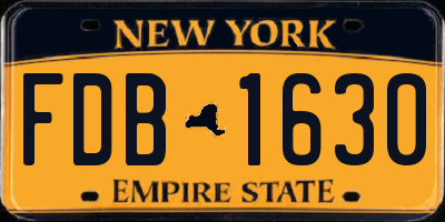 NY license plate FDB1630