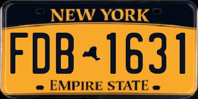 NY license plate FDB1631