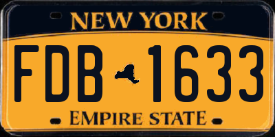 NY license plate FDB1633