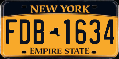 NY license plate FDB1634