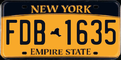 NY license plate FDB1635
