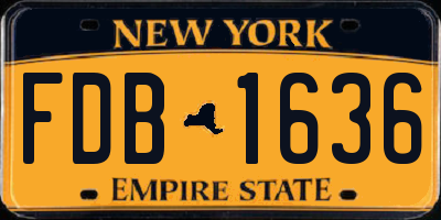 NY license plate FDB1636