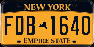 NY license plate FDB1640