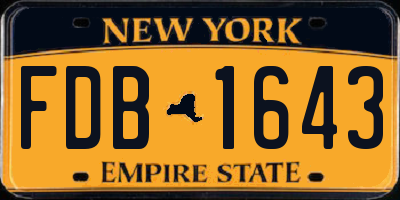 NY license plate FDB1643