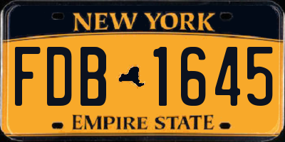 NY license plate FDB1645