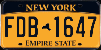 NY license plate FDB1647