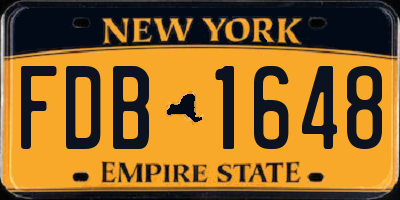 NY license plate FDB1648