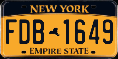 NY license plate FDB1649